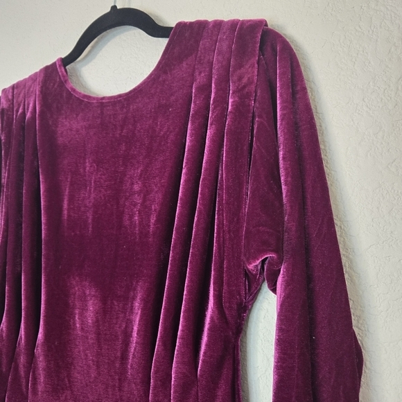Tularosa X Revolve S Annette Dress Purple Velvet Long Sleeve Mini Dress - Picture 2 of 8